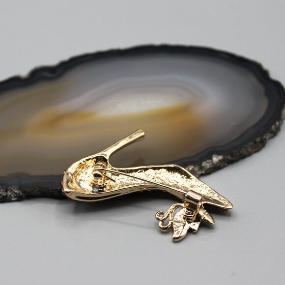 Heels shoes sexy jewelry brooch pin fashion gold tone red new adorable elegant - Picture 6 of 12